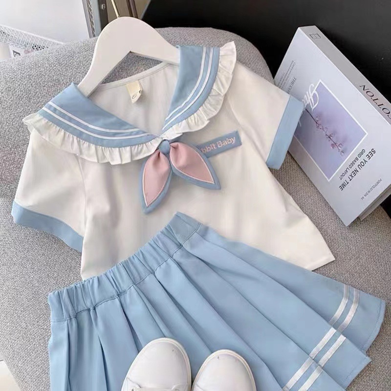 Baby Clothing Bundles - Meisjesrok Student JK-pak Koreaanse versie Zomerjurk