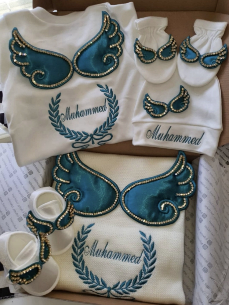 Baby Clothing Name - Dollbling Hospital Exit 5pcs Borduurnaam Newborn