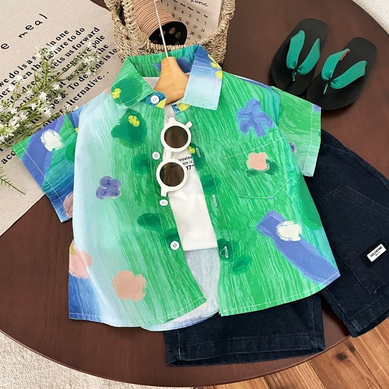 Jongens Bloemig Korte Mouw Shi - Baby Clothing Sale recensie en prijs